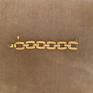 Vintage Monet Brushed Gold Link Bracelet